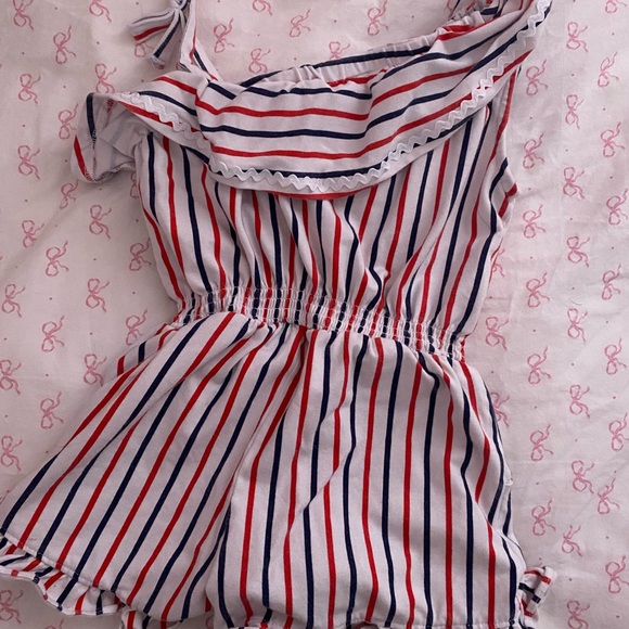 Striped Ruffle Romper - Picture 2 of 2